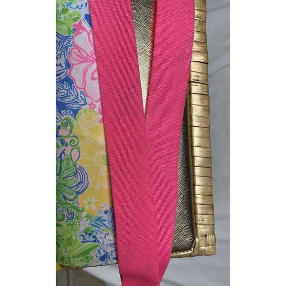 Wicker Wine Tote Lily Pulitzer Picnic Carrier Picnic Tote - Adjustable Strap EUC - Picture 15 of 16